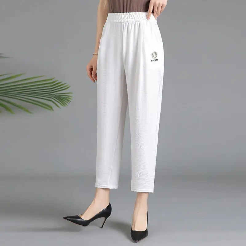 High Quality Pure Cotton Women Capris Pants Female Summer Light Comfortable Women's Pants Woman Pencil Open Fork Pants Capri