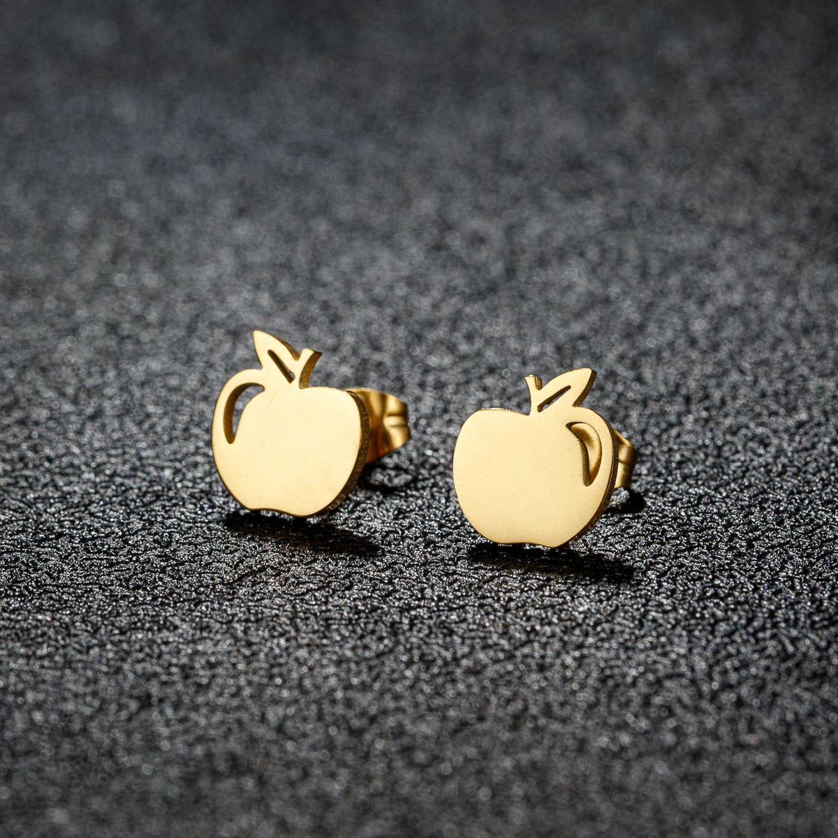 1Pair Stainless Steel Simple Apple Stud Earring Stainless Steel Women Classic Pendientes Korean Jewelry Best Friend Gift