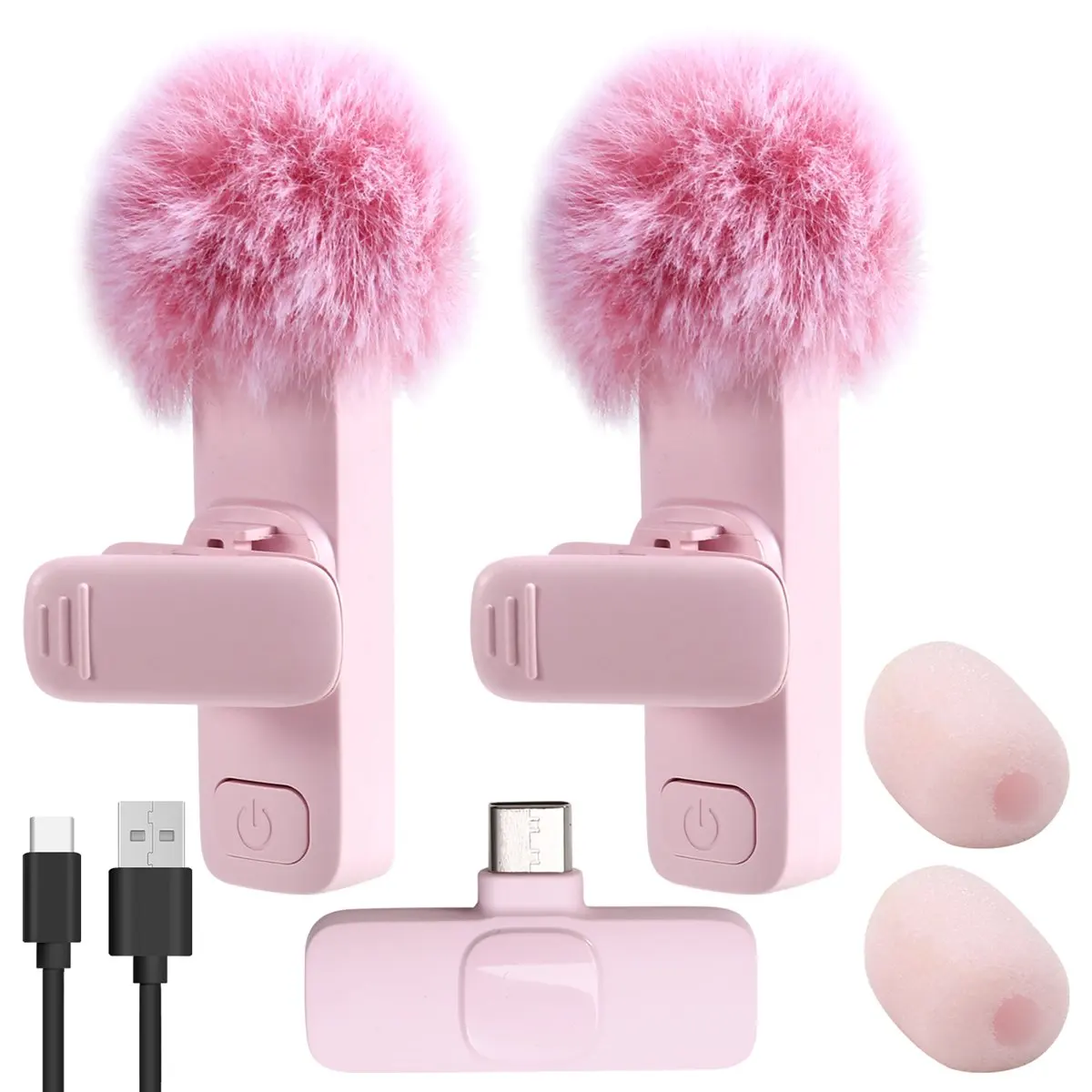 【B63C1】 New Wireless Lavalier Microphone Portable Audio Video Recording Mini Microphone for PC Camera Live Gaming Phone