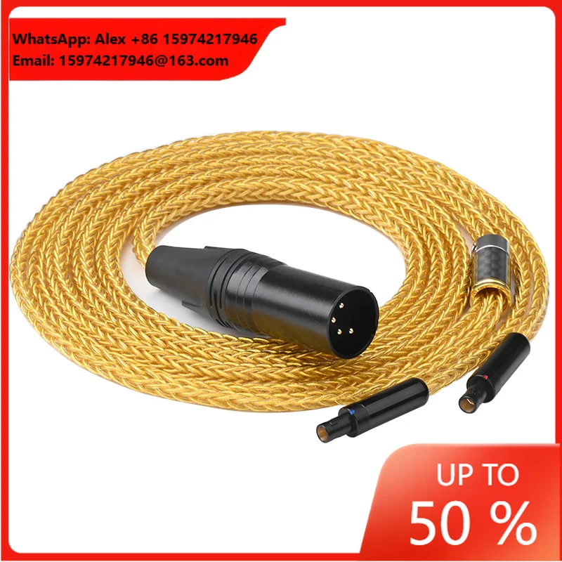 ATAUDIO Hifi Headphone Earphone Audio Video Cable High-end 16 Cores OCC Gold-plated 3.5/2.5/4.4/6.5/4 Pin XLR Headphone Cable