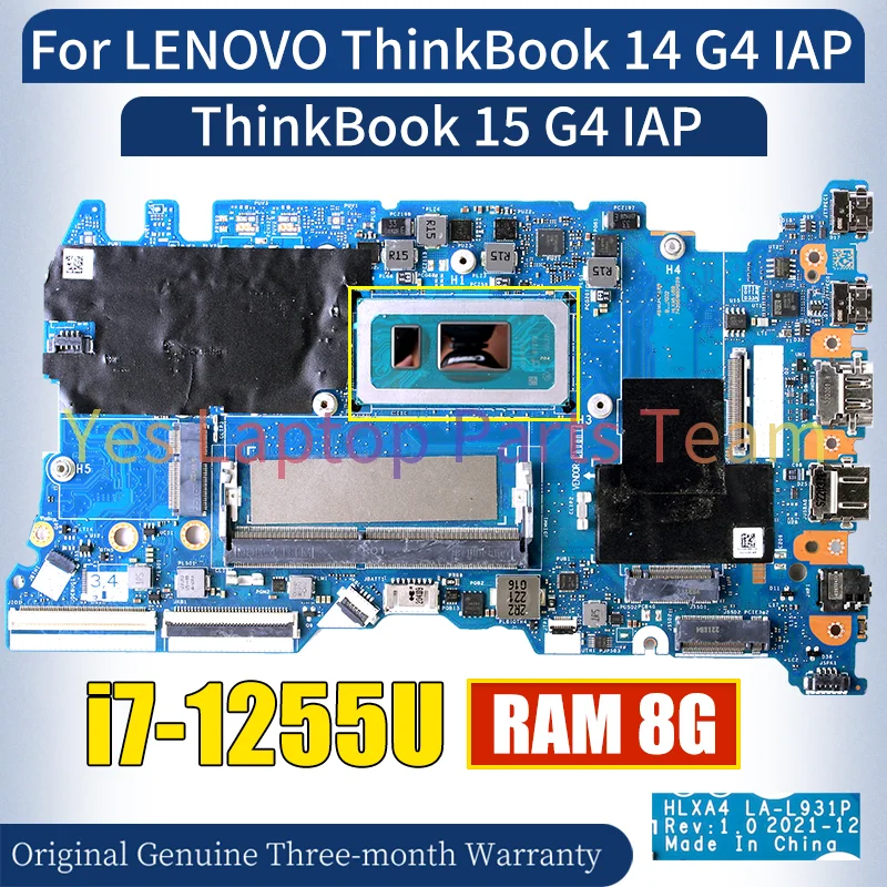 LA-L931P For LENOVO ThinkBook 14 G4 IAP / ThinkBook 15 G4 IAP Laptop Mainboard i7-1255U RAM 8G Notebook Motherboard 100％ Tested