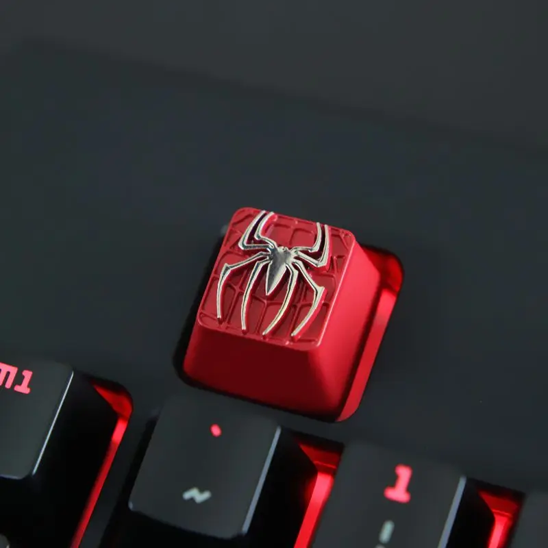 Marvel الطرفية سبايدرمان جديد الكرتون Keycap الإبداعية شخصية الإغاثة المعادن Keycap الصليب MX محور R4 الارتفاع الأولاد هدية #4