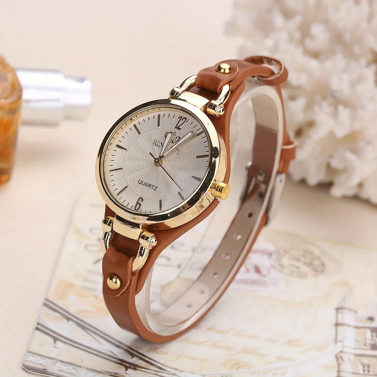 Leather Strap Watch Strap Fashion Quartz Watch Fancy  Jewelry Sophisticated And Watch