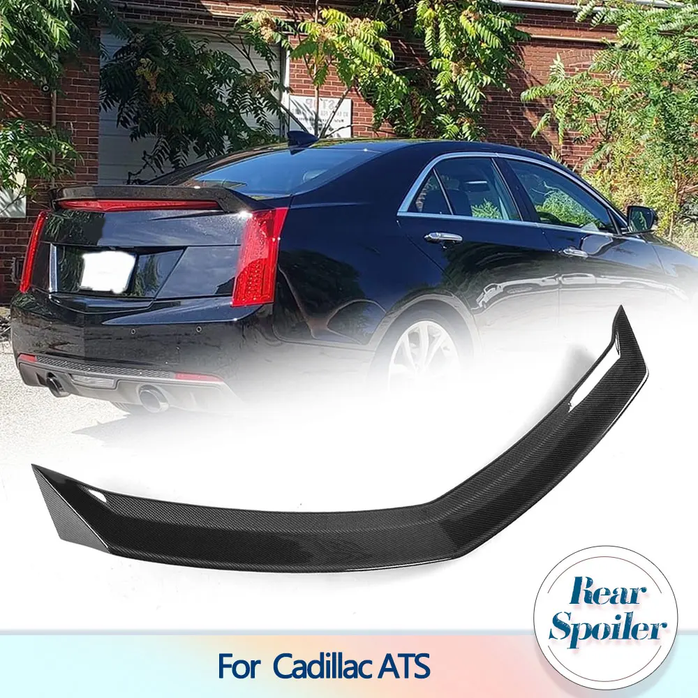 

Carbon Fiber Car Trunk Racing Spoiler For Cadillac ATS 4-Door Sedan 2013-2019 HighKick Rear Wing Spoiler Body Kits