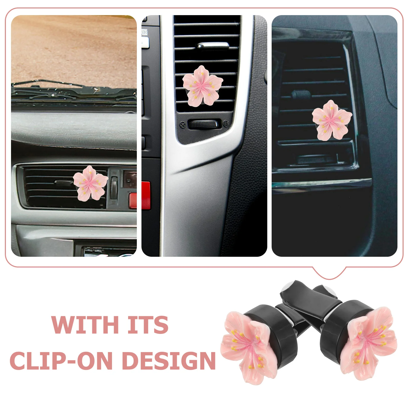 

1 Pair Air Conditioner Outlet Clips Flower Design Vent Clip For Car Fragrance Auto Freshener Clips Cute Car Accessories Women