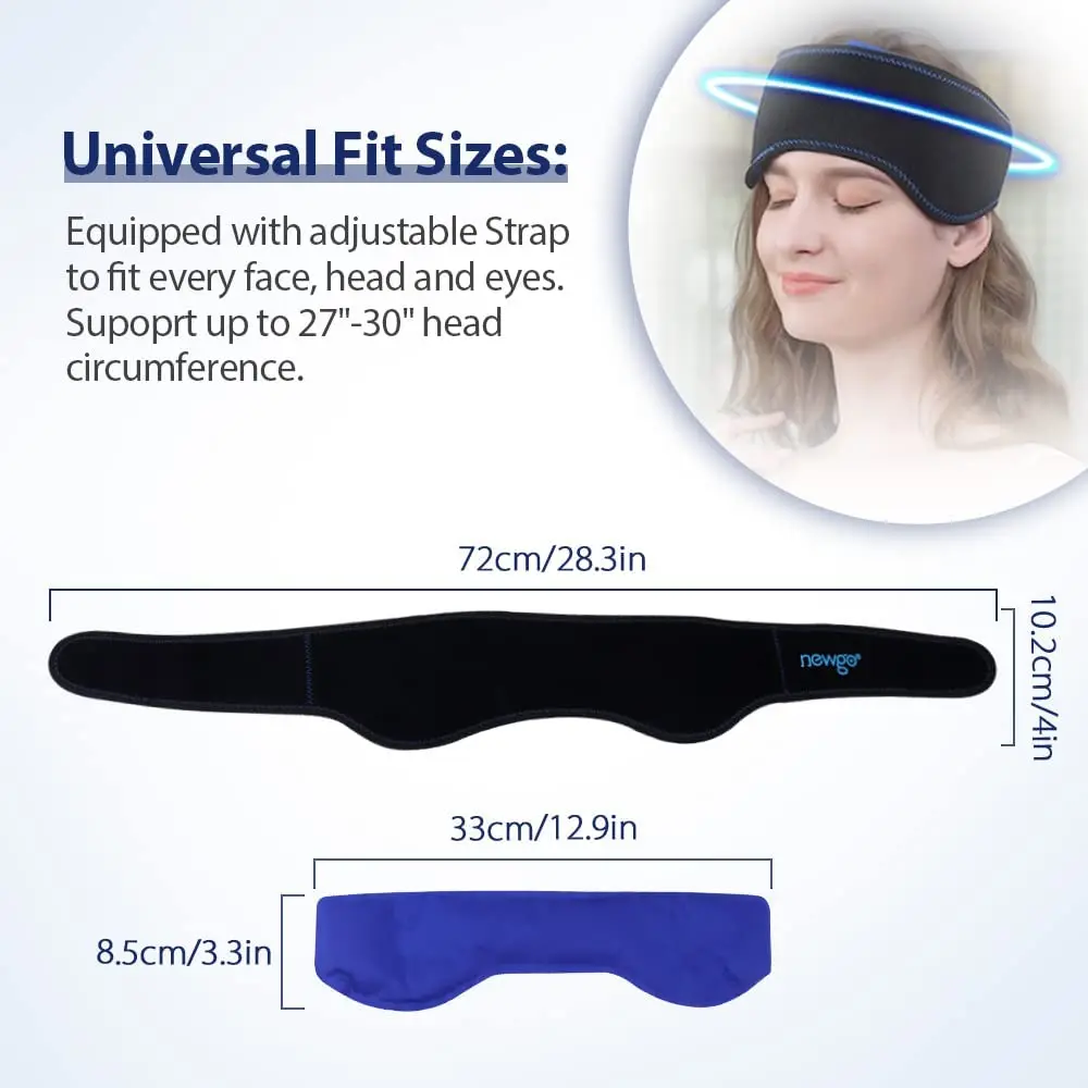 Headache Ice Pack Head Wrap For Migraine Cold Hot Compress Therapy Headband For Headache Pain Relief Tension Head Injuries