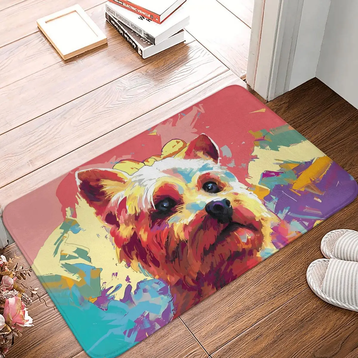 Yorkshire Terrier Bathroom Non-Slip Carpet Colorful Living Room Mat Welcome Doormat Floor Decor Rug