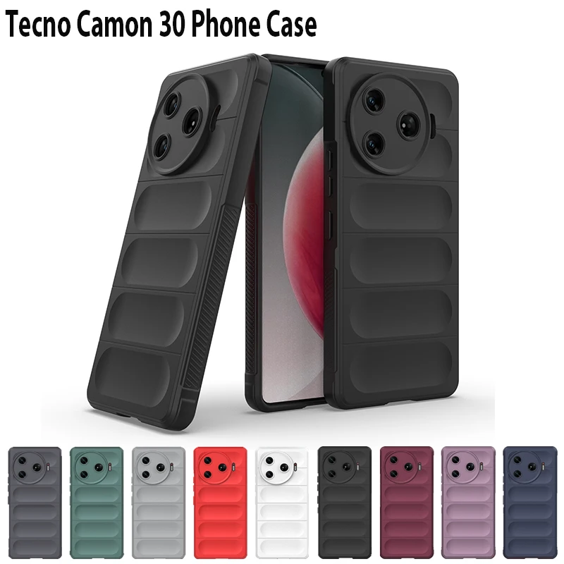 

New TECNU Phone Case Airbag Anti-Drop Liquid Silicone+TPU Full Camera Cover for Tecno Camon 30 Pro 5G Multi-Color