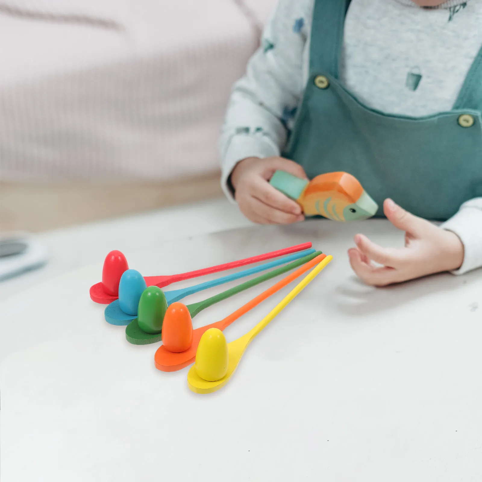

1Set Balance Egg Spoon Playthings Interesting Educational Kids Interactive Outdoor Birthday Party Favors ABS Safe Durable