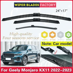 Car Wiper Blades For Geely Monjaro KX11 2022 2023 Front Rear Window Wiper Blade Windshield Windscreen Auto Accessories