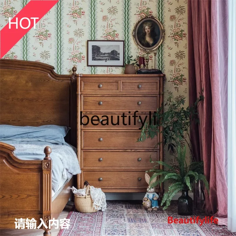 

A53 Living room solid wood chest Nordic log storage cabinet All solid wood storage chest