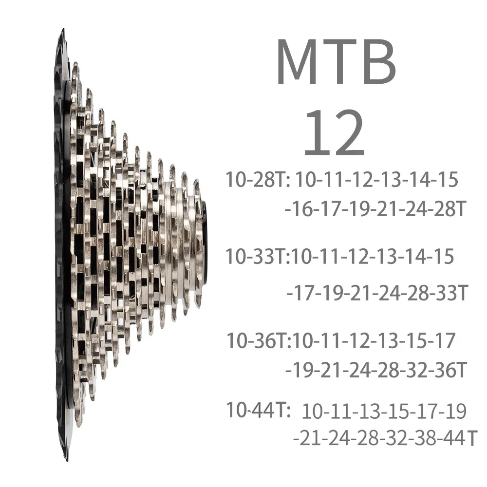 ZTTO 12 Speed Road XDR Cassette 12s 10-28T 10-33T 10-36T 10-44T Flywheel CNC Gravel Bike K7 12S Ultralight Freewheel Sprocket
