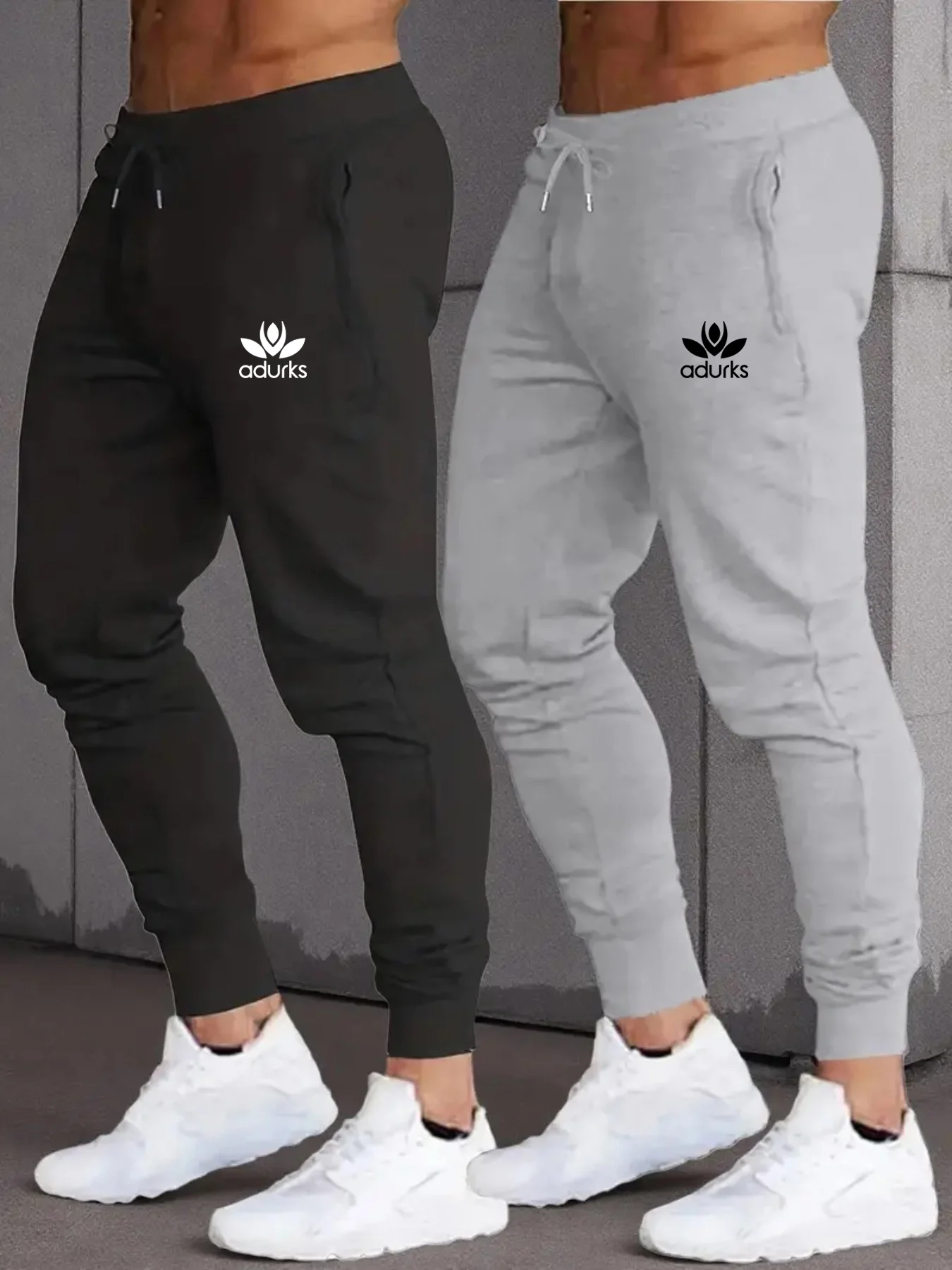 

Мужские модные брюки с принтом (2 шт.): трендовый стиль, уникальный образ, легкая эластичность, для повседневной носки