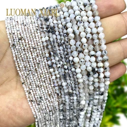 2 3 4Mm Natuursteen Aa Gefacetteerd Zwart Blauw Maansteen Losse Ronde Spacer Kralen Voor Sieraden Maken Diy Armband Accessoires