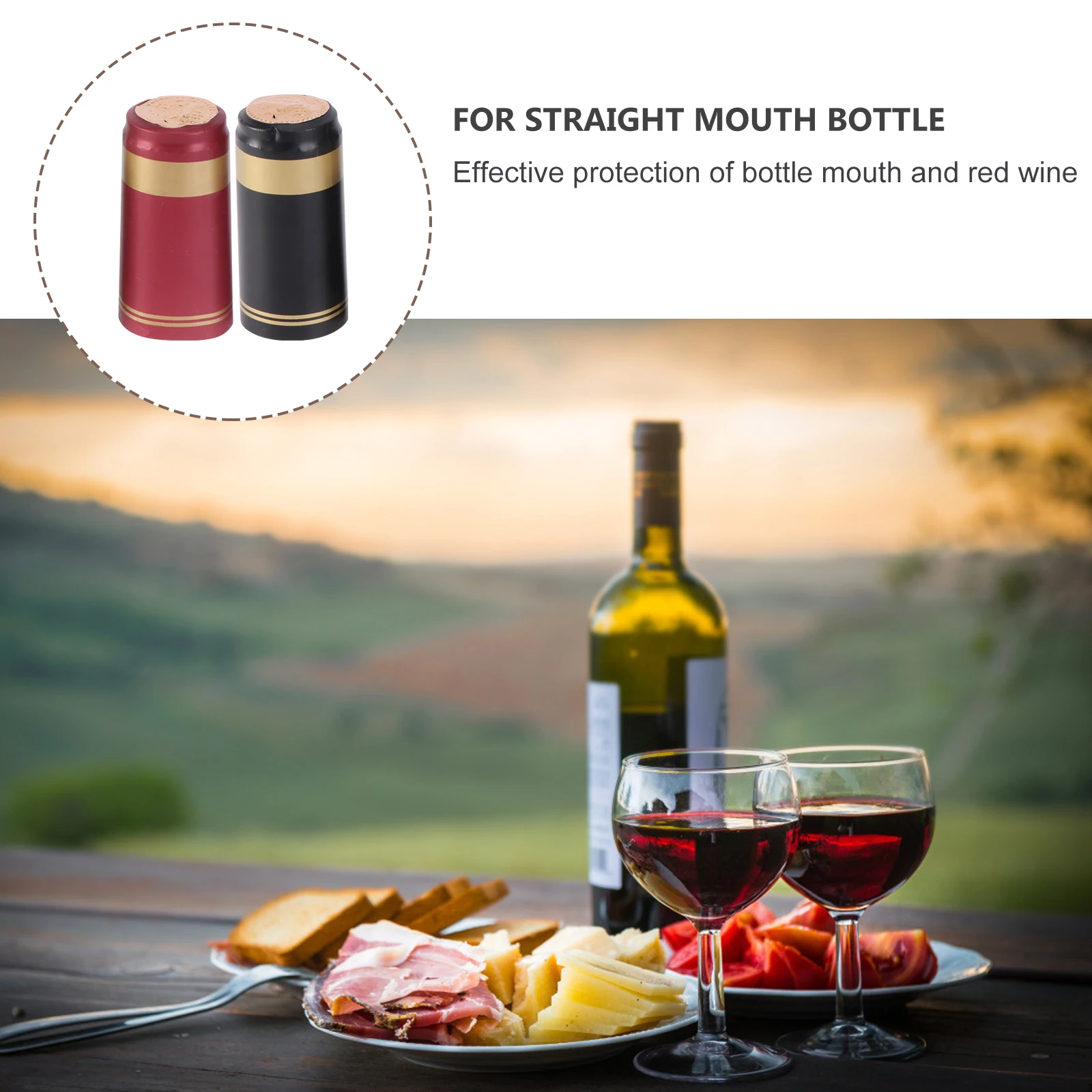 

100pcs Heat Shrinkable Bottle Capsules Red Glue for Homebrew Sealing Plastic Cover Winery Use