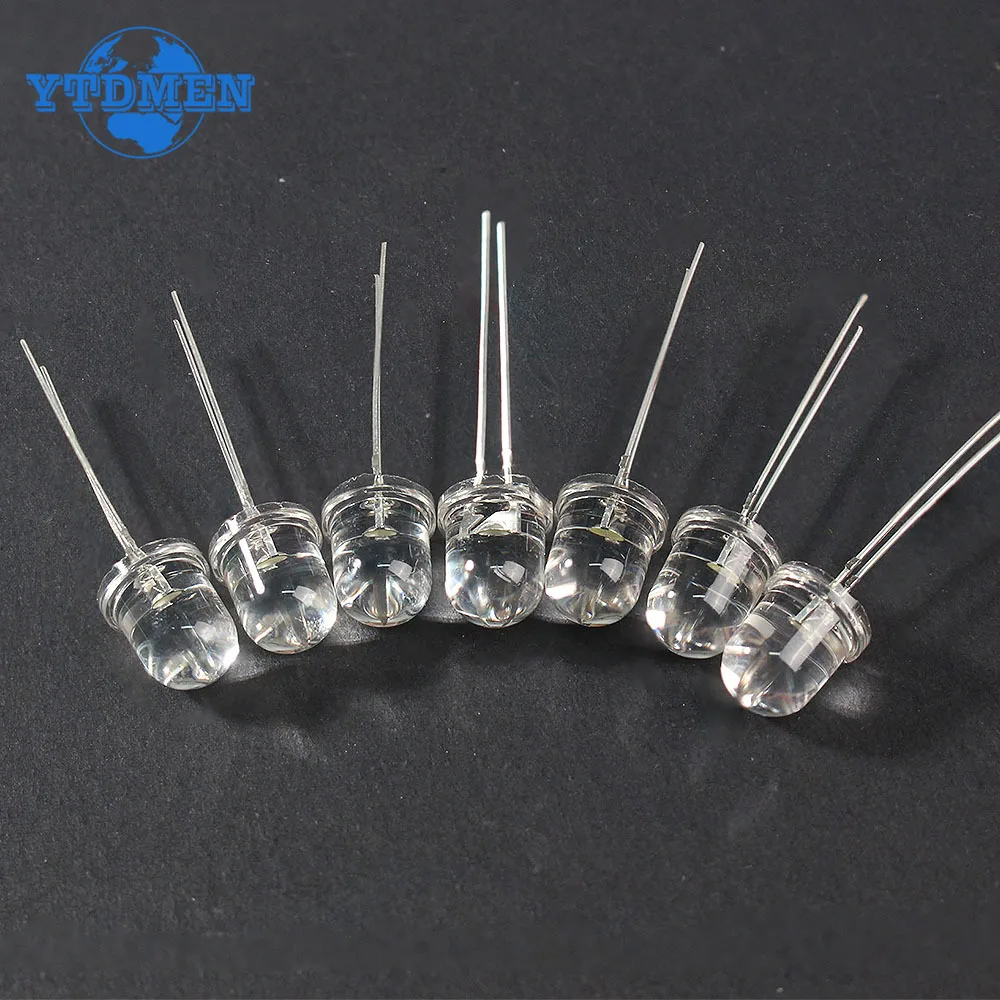 50pcs/100pcs LED Diode 3mm 8mm 10mm Clear Bright Multicolor Light Emitting Diodes Kit 5 Colors Red/Green/Blue/Yellow/White