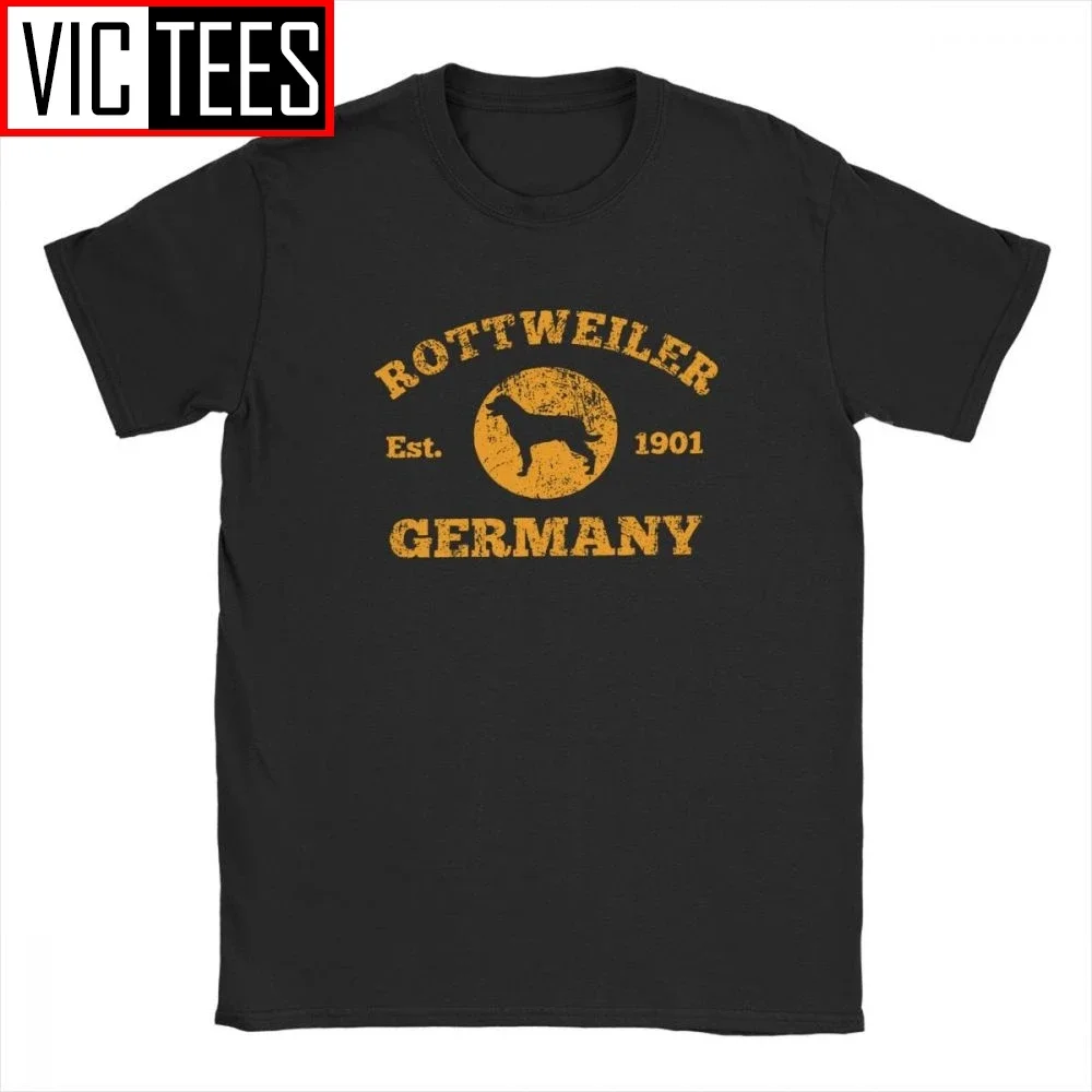 RottWeiler Dog Est 1901 In Germany Men's Tshirt Vintage Rotty Rottweiler Owners Lovers T-Shirt Cotton Wholesale Camisas Hombre