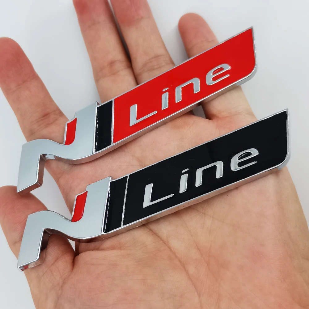 3D Metal N Line Logo Sticker Emblem Badge Decal Front Grille For Hyundai Nline I10 I20 I30 Tucson Sonata Elantra Car Accessories view 5