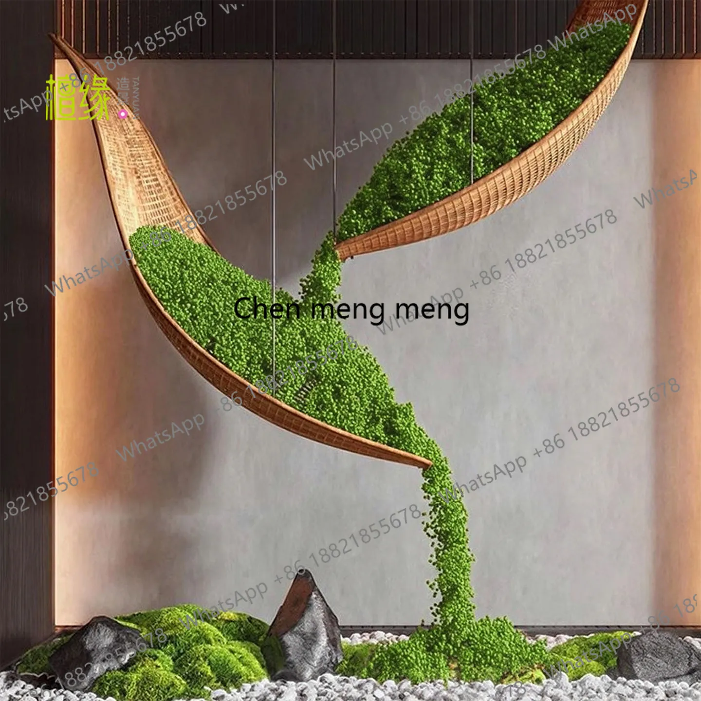 Mung bean boat acacia bean modern art installation landscaping indoor shopping mall hotel hanging pendant decorative landscape