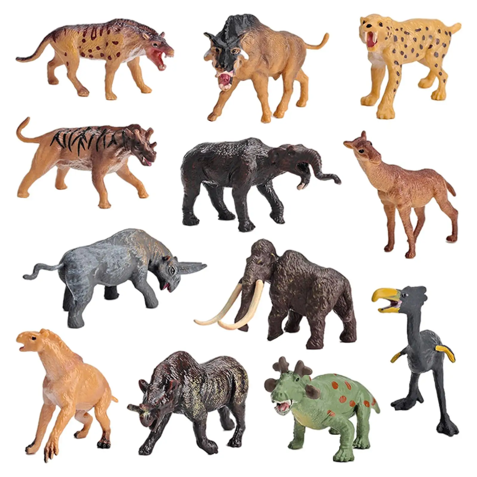 12 Pieces Simulation Figurine Statues Playset Animal Model Classrooms Party Favors Educational Toy