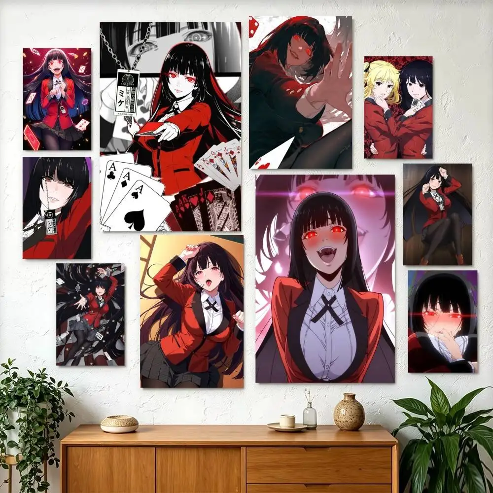 J-Jabami Y-Yumeko K-Kakegurui Poster Perfect Space Sticker Self Adhesive for Office Home Theater Wall Art Decor Fancy Gift