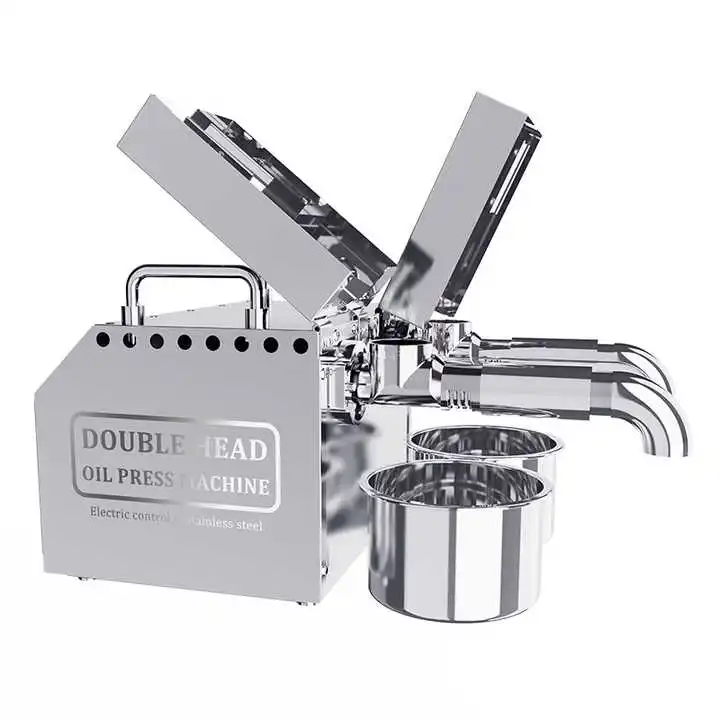 High Quality Stainless Steel Home Two Head Electric Carton White Provided Sesame Peanut Sunflower Walnut Screw Oil Press Machine