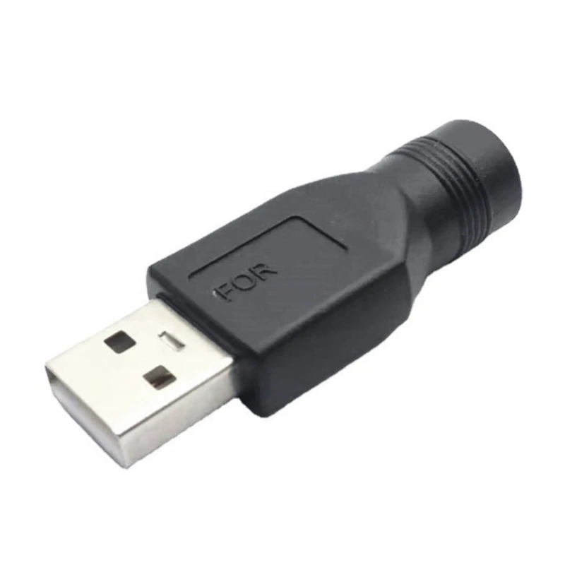 طرف محول إمداد الطاقة الأساسي للكمبيوتر المحمول USB محمول إلى DC5.5x2.1 محول موصل لجهاز توجيه مروحة مكبرات الصوت
