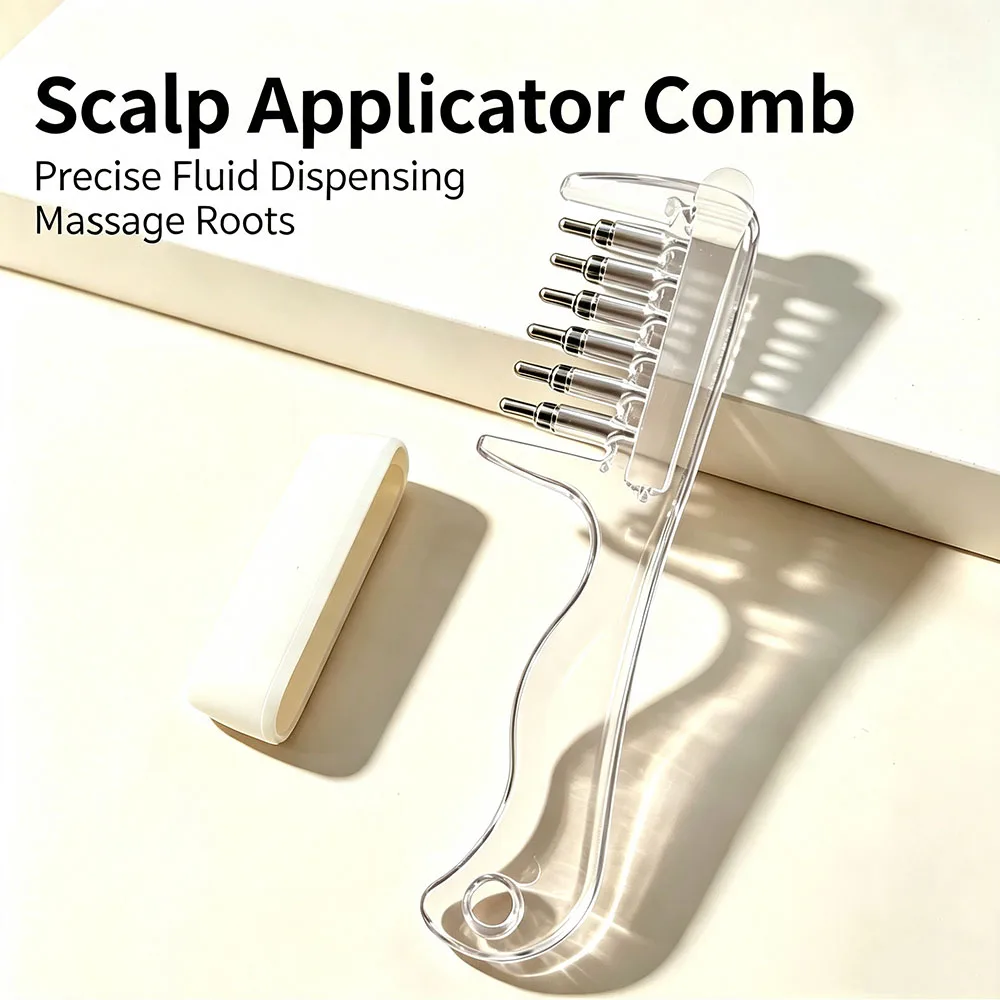 Essential Oil Head Massager Wide‑Tooth Manual Massage Tools Scalp Applicator Comb Roller‑Ball Tip Comb Portable Anti‑Static