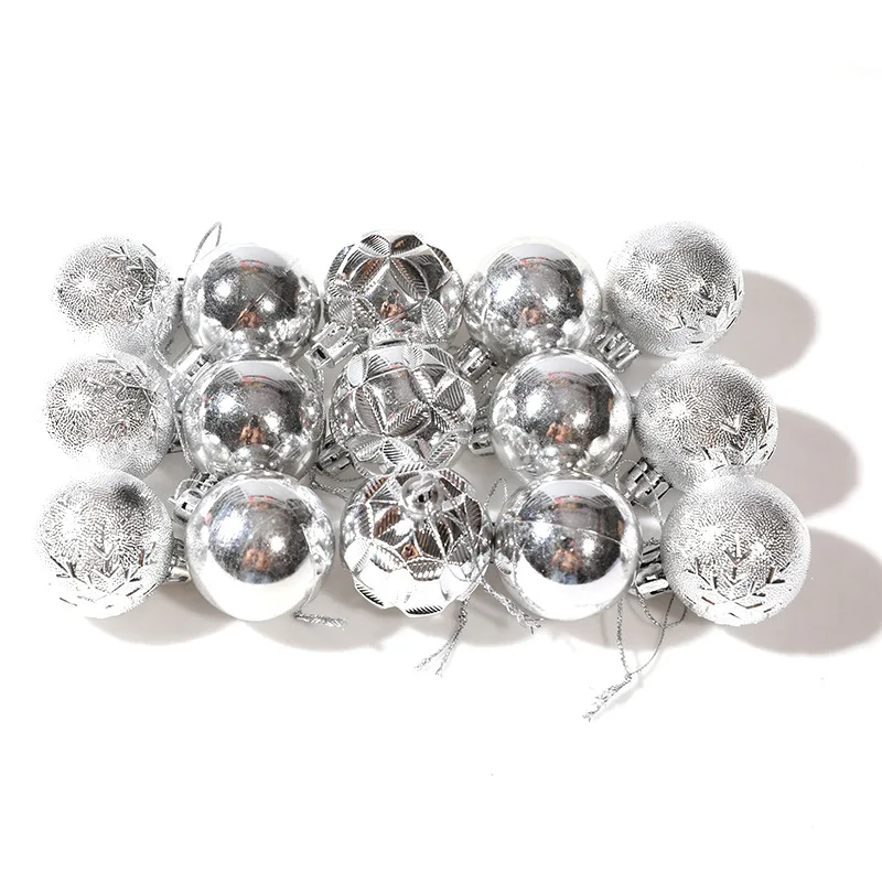 15PCS Christmas Ball 6 Color Styles Xmas Tree Decor Noel Restaurant Window Display Merry 2025 Christmas Decor For Home Kid Favor
