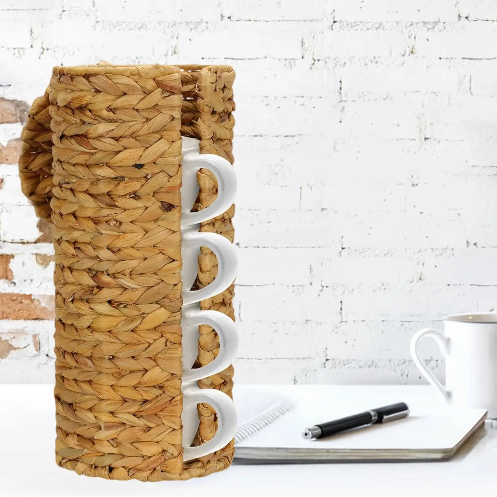 Rattan Toilet Paper Holder with Storage, Decorative Toilet Tissue Holder with Lid, Boho Woven Toilet Paper Basket