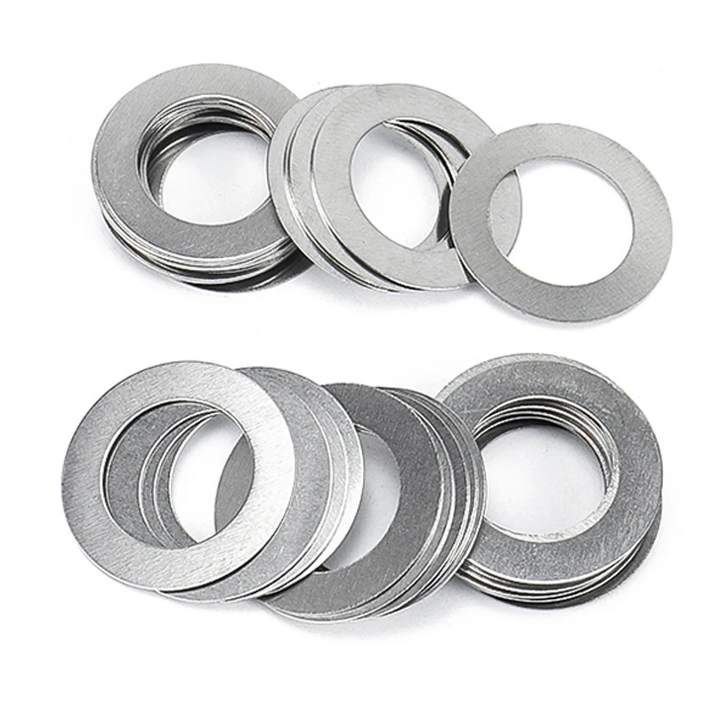 0.1 0.2 0.3 0.5mm Ultra Thin Flat Washer 304 Stainless Steel Adjusting Flat Gasket Of Thick Ultra Thin Shim Din988 M2~m40 10pcs 3