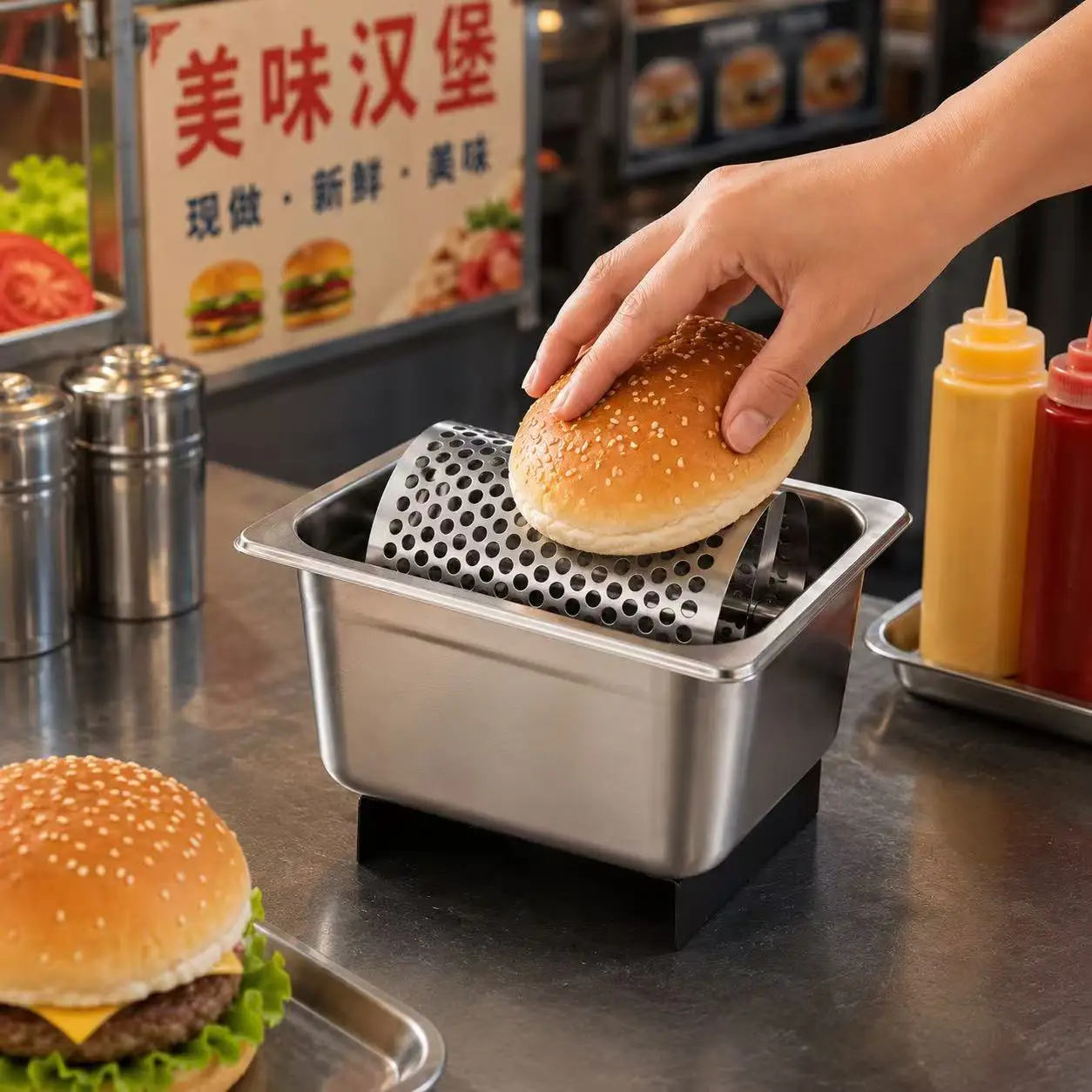 Stainless Steel Butter Roller Commercial Heated Butter Spreader Dispenser Large Capacity for Bakery Restaurant