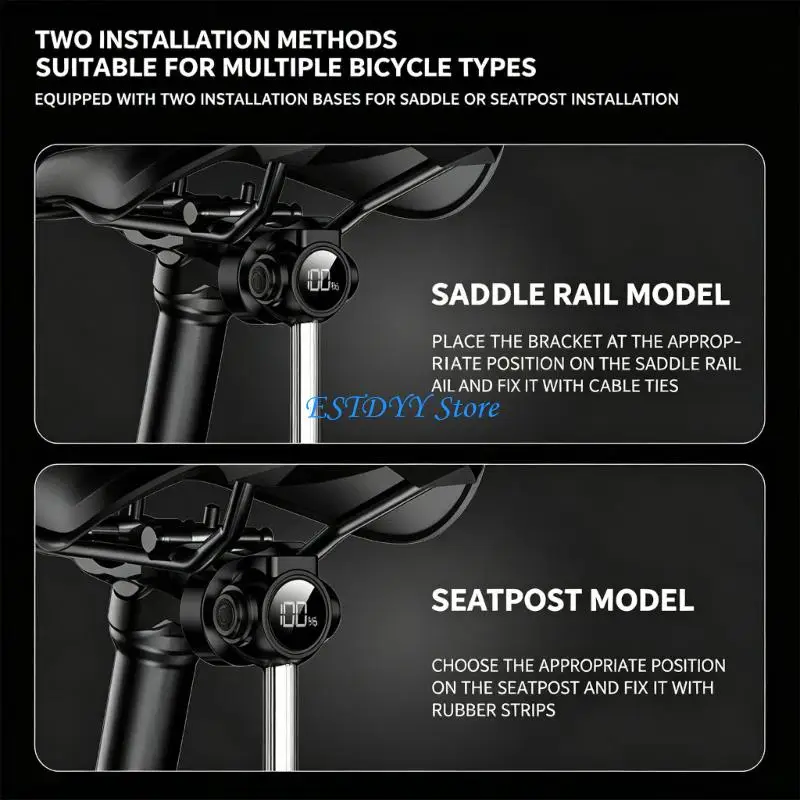 G6DE Flexible Mount Bike Back Light Including spatter Proof Shell And Readable Panel