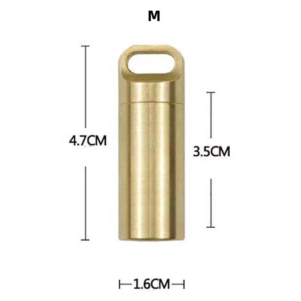 Brass Acorn Medicine Bottle Hang Buckle Waterproof Travel Pill Case Granule Storage Box Capsules Organizer Medicine Pill Box