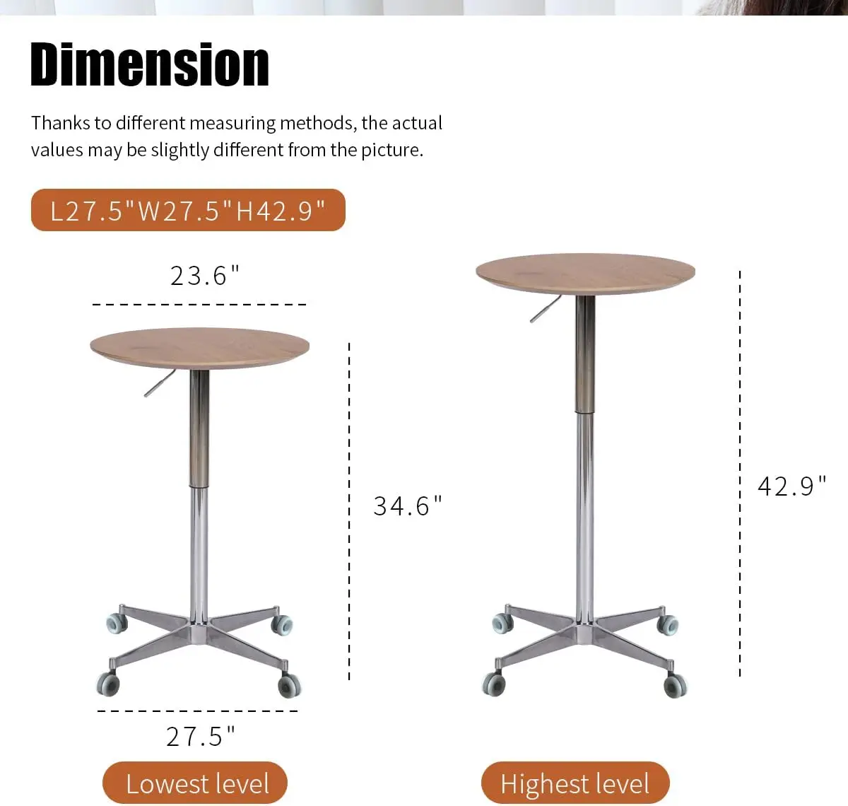 Mffm Versatile Adjustable Height Movable Bar Table Portable High For Any Space Stylish Bar Height Aluminum Star Base Movable