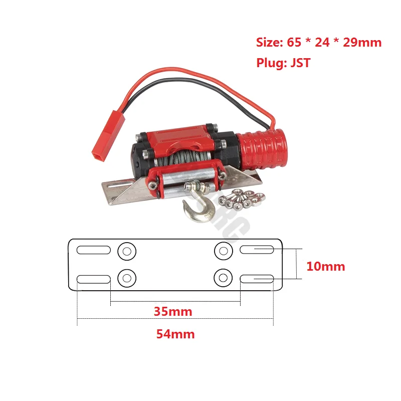 RC vinç kablosuz uzaktan kumanda kurtarma kanca için 1/10 paletli araba TRX4 TRX6 SCX10 Wrangler Wrangler TF2 D90