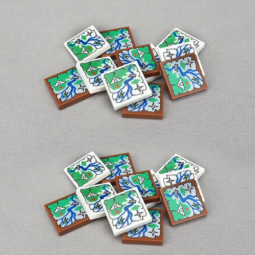 MOC 10PCS 3068 Ruine Maya Compatibile Bordo di Mattoni Stampato Pavimento 2X2 Modello Mappa Building Blocks Particelle Giocattolo Per Bambini Regali per bambini