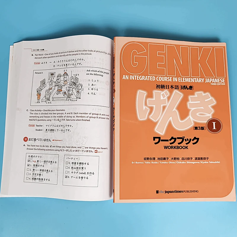 Genki textbook japanese 3rd Edition 1/2 Learn Japanese Workbook Answer An Integrated Course Japanese with English study Book