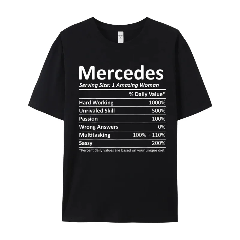 Men's Hip Hop Tops & Tees O-Neck Thanksgiving Day 100% Cotton T Shirt Casual MERCEDES Nutrition Personalized Name Funny Tees