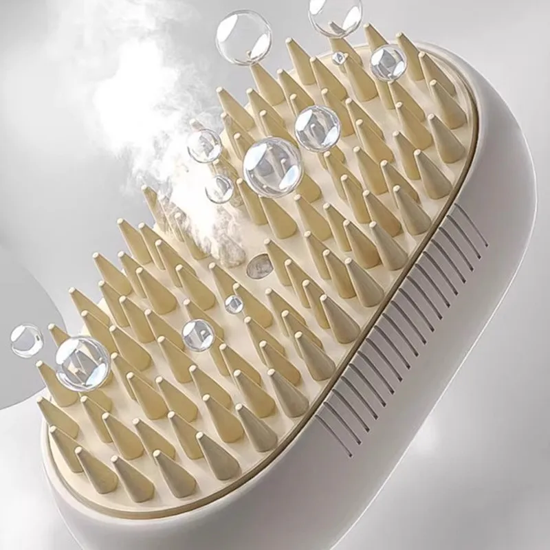Cat Dog Pet Spray Massage Brush One Button Steam Spray Folding Rotatable Floating Hair Bath Hair Removal Brush Comb