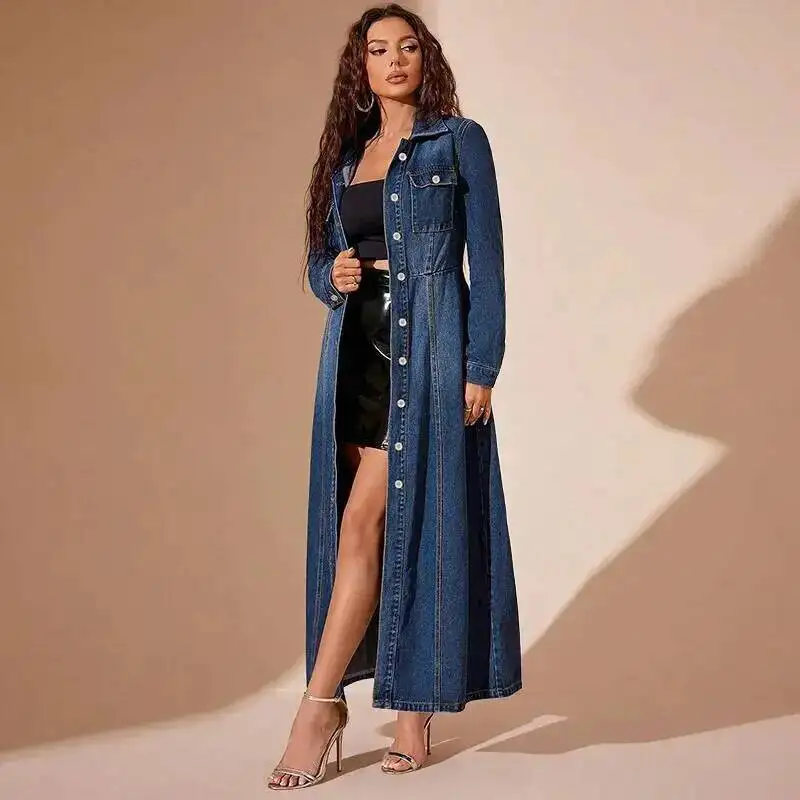 

218618 Denim Women's New Button Up Cardigan Jacket Style Dress Sexy Prom Holiday Outfits 2025 Party Summer Elegantes Casual Y2k