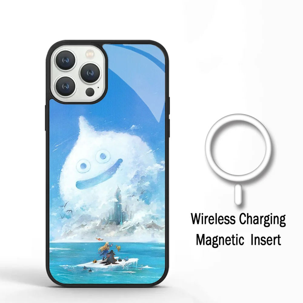 D-Dragon Quest Slime Phone Case For IPhone 11 12 13 14 15 Plus Pro Max Mirror Acrylic Cover For Magsafe