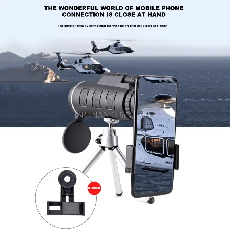 40X60 Zoom HD Professional Telescope Monocular Night Powerful Binoculars Waterproof with Smartphone Hunting Camping