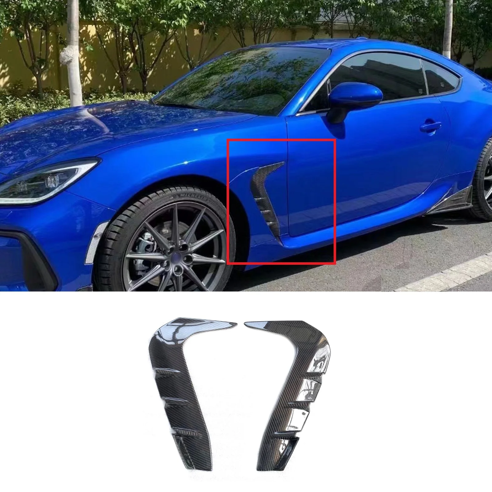 

Real Carbon Fiber Front Fender Side Vent Garnish Trim For Subaru BRZ Toyota GR86 2022-2023