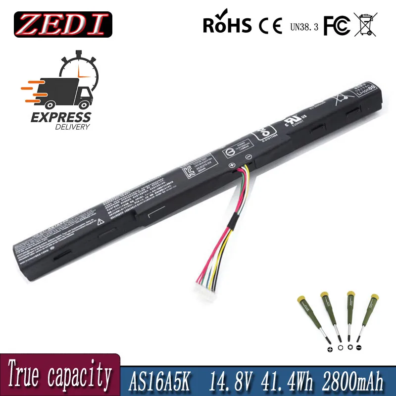 

ZEDI 2800mAh New Original AS16A5K AS16A7K AS16A8K Battery For Acer Aspire E15 E5-475G 523G 553G 575G 774G E5-575-59QB E5-575