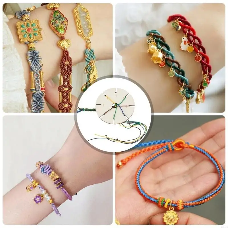 R66A 4Pcs Braiding Discs Bracelet Weaving Plate Boards Multifunctional Beading Cord Discs for Braided Rope Crafting