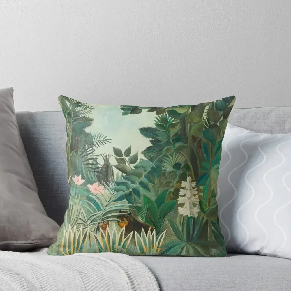 The Equatorial Jungle by Henri Rousseau, 1909 Throw Pillow Decorative Sofa Cushions Sofa Covers For Living Room pillow