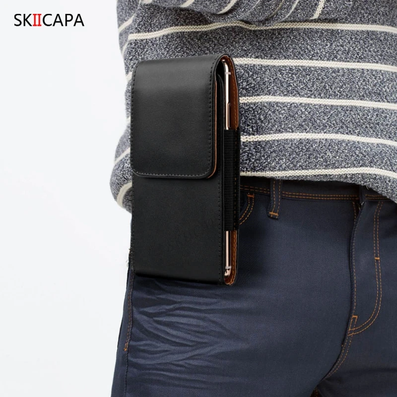 Uniwersalna kabura na telefon do Samsung Galaxy S26 Ultra S26 FE S 26 + Plus S25 S24 S23 Ultra z klipsem do paska, skórzana torba na pas. — zdjęcie produktu 5