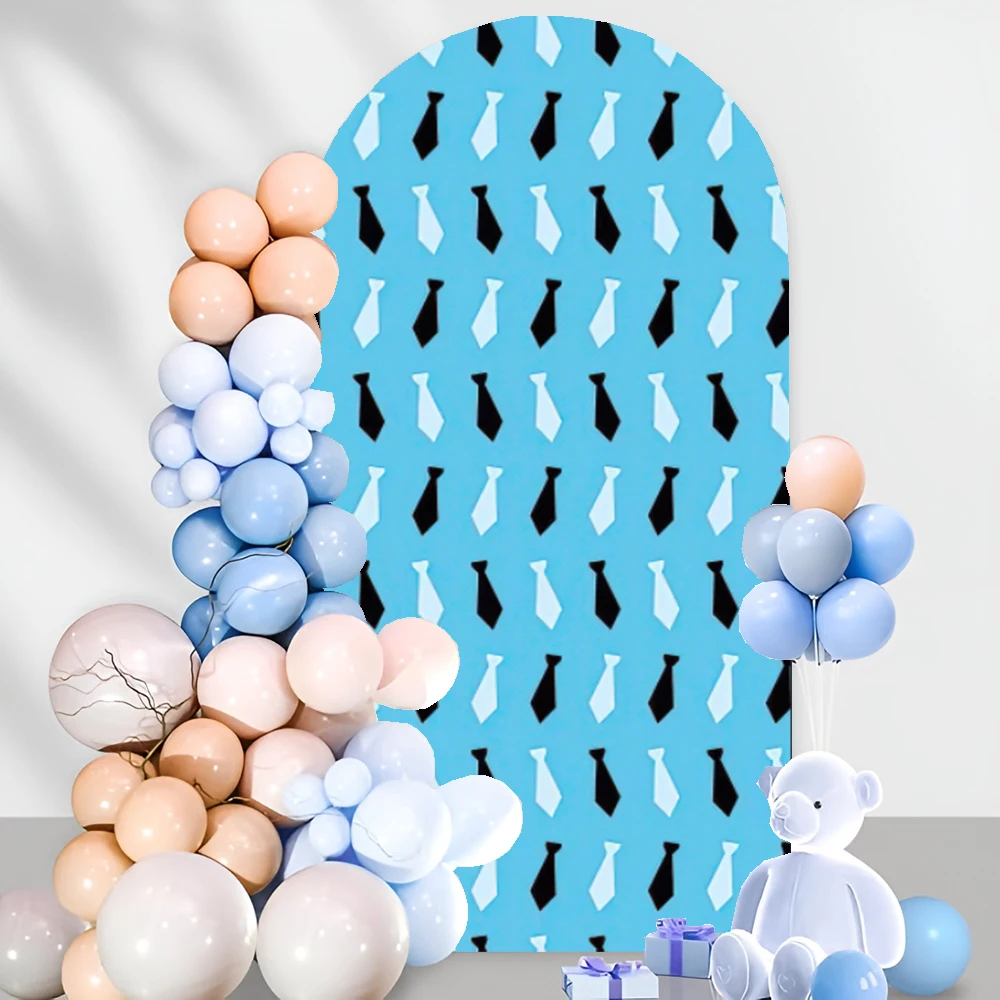 Mocsicka Mocsicka قوس الخلفيات غطاء الوجهين استحمام الطفل حفلة عيد ميلاد ديكور بدلة سوداء ربطة العنق بوس خلفية الاستوديو