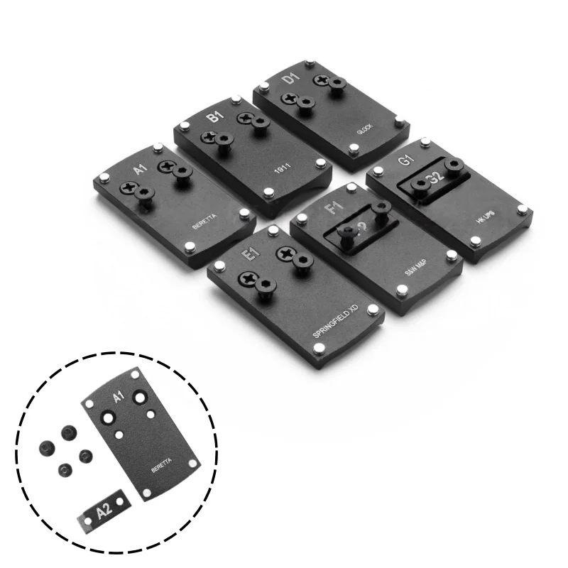 

Red Dot Sight Mount Base – Universal Adapter Plate for 1911, HK USP, P226, XD – Fits RMR/Docter (Choose A1/B1/D1/E1/F1)